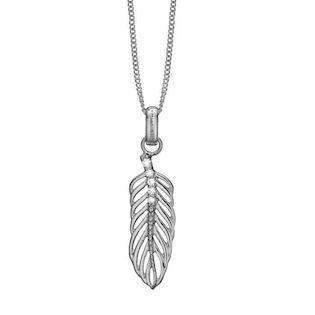 Christina Collect 925 Sterling Silver Large Topaz Feather Pendant with 5 White Topaz in the middle, model 680-S34